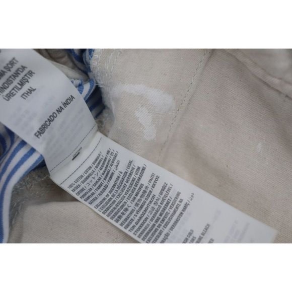 abercrombie fitch men's 30 9.5" striped white blue distressed flat front shorts - Picture 14 of 14